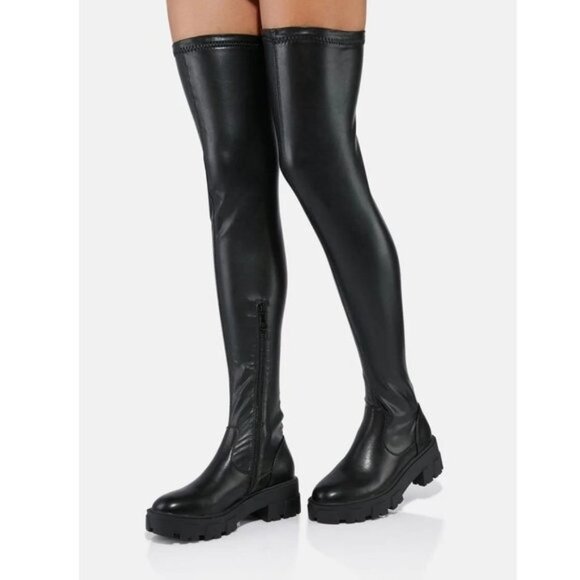 AZALEA WANG Shoes - AZALEA WANG Eureva Over The Knee High Black Boots 8 NIB